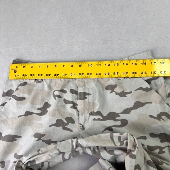 RSQ Pants Womens Cargo Mid Rise Canvas Camo Khaki Baggy Straight Wide Leg - Picture 7 of 10